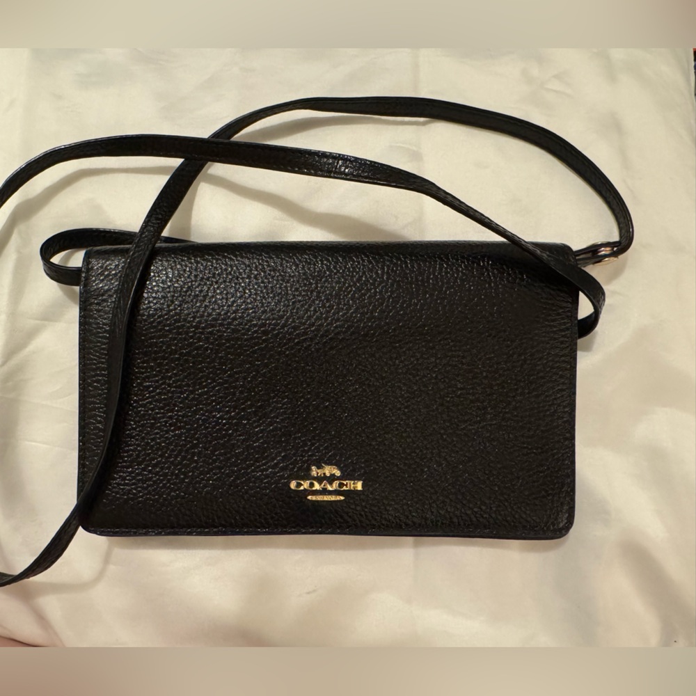 COACH Black Leather Crossbody/Clutch